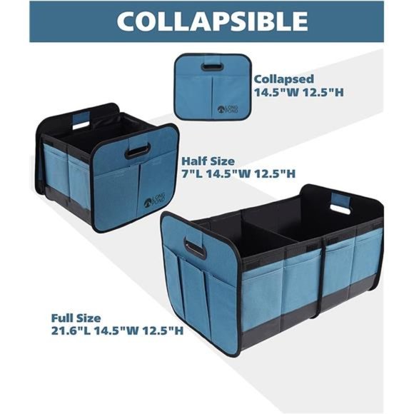 Car Trunk Organizer - Foldable Cargo Storage Containers with 9 Pockets & Handles - Picture 5 of 7